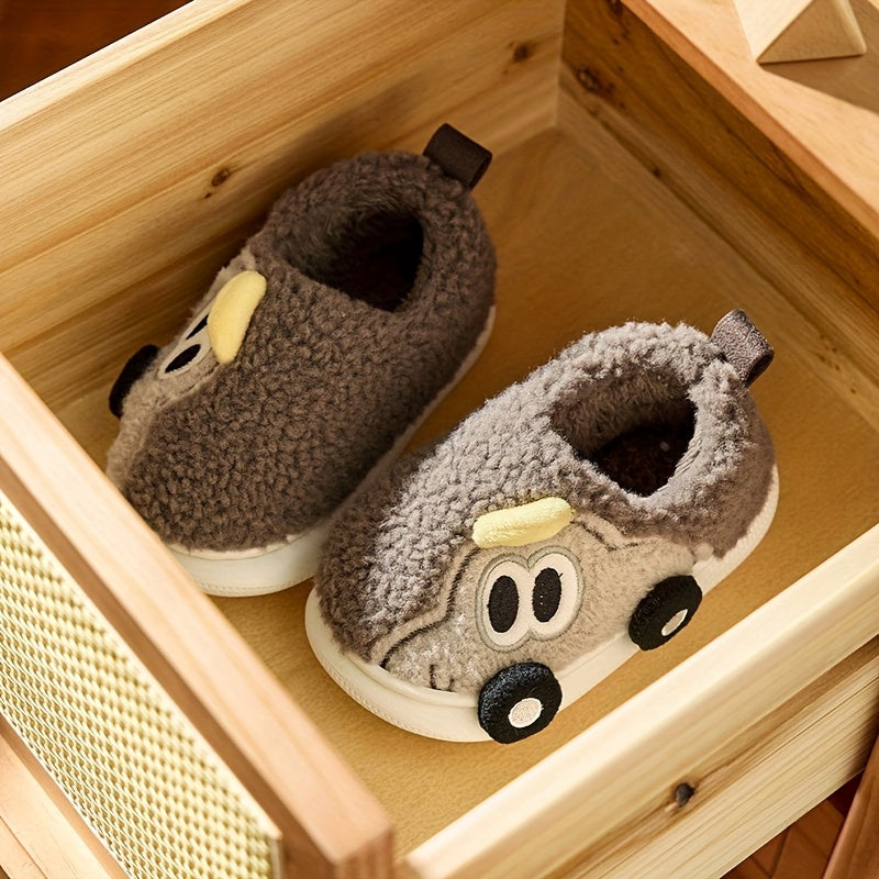 TurboToes Car Slippers – Kids Warm Non-Slip House Shoes