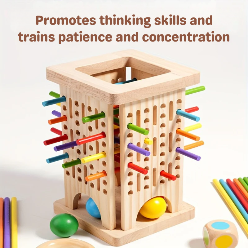 Milo’s Magic Tower – Three-in-One Wooden Stick Game