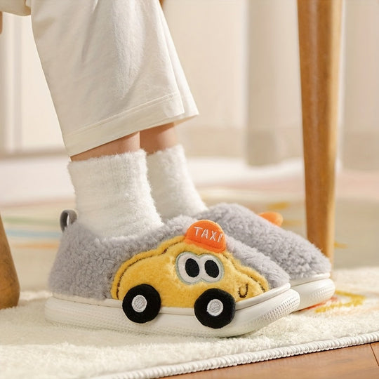 TurboToes Car Slippers – Kids Warm Non-Slip House Shoes