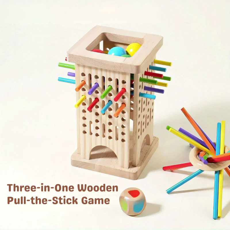 Milo’s Magic Tower – Three-in-One Wooden Stick Game