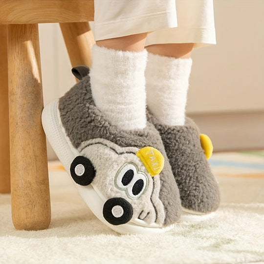 TurboToes Car Slippers – Kids Warm Non-Slip House Shoes