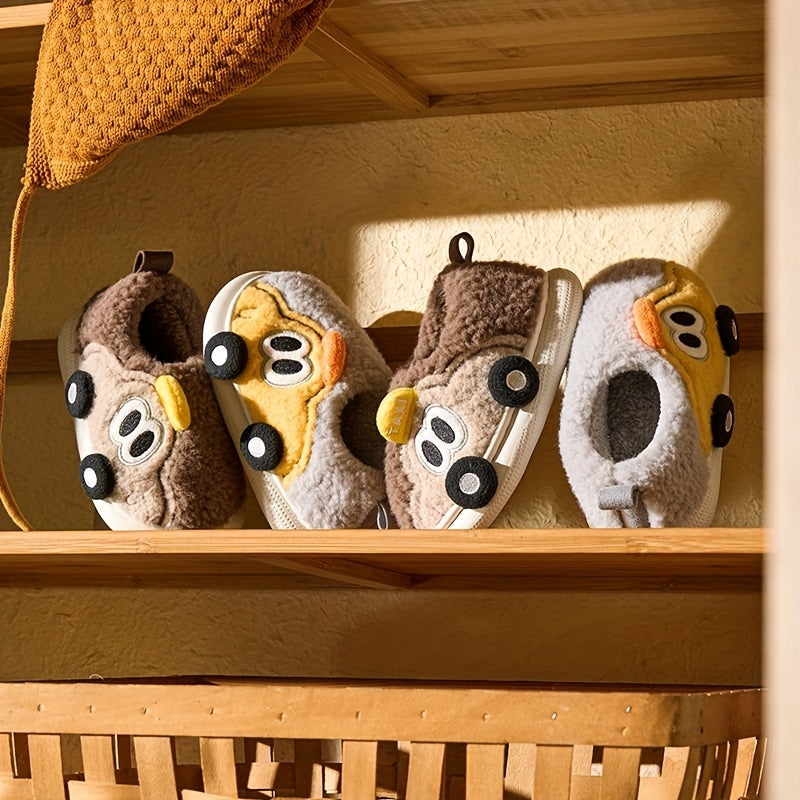 TurboToes Car Slippers – Kids Warm Non-Slip House Shoes