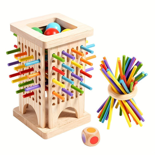 Milo’s Magic Tower – Three-in-One Wooden Stick Game