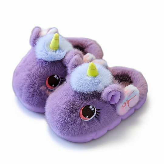 UniCozy Unicorn Slippers – Girls Plush Non-Slip House Shoes