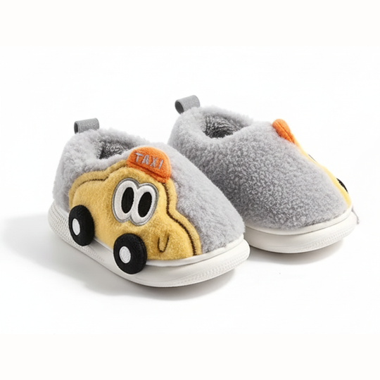 TurboToes Car Slippers – Kids Warm Non-Slip House Shoes