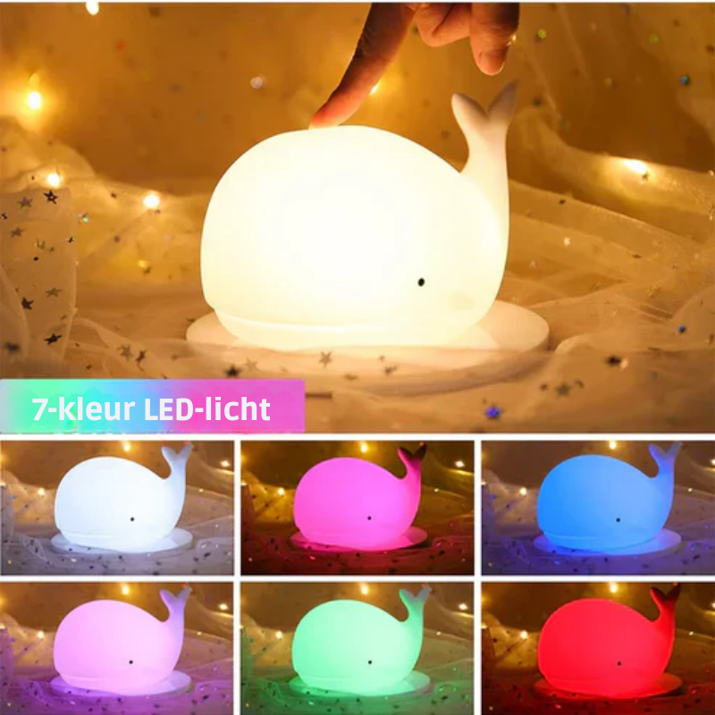 CozyWhale Night Light – Soft Toy Whale Lamp