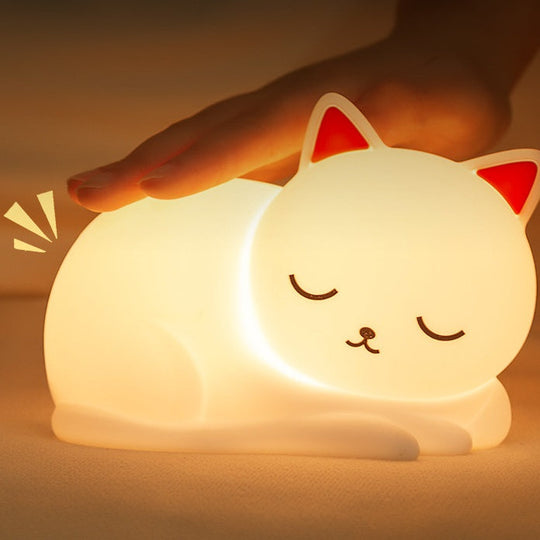 CatNap Cat Night Light – Rechargeable Silicone LED Kids Lamp