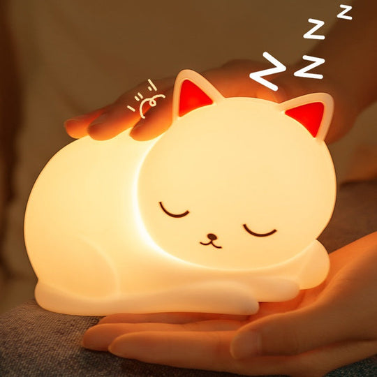 CatNap Cat Night Light – Rechargeable Silicone LED Kids Lamp