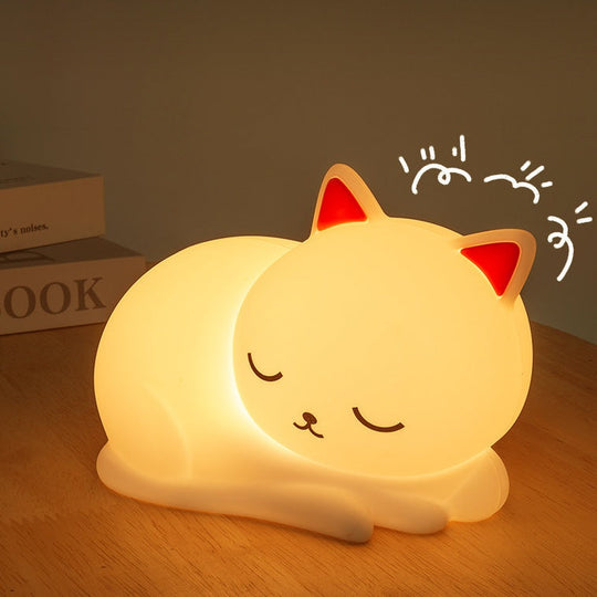 CatNap Cat Night Light – Rechargeable Silicone LED Kids Lamp