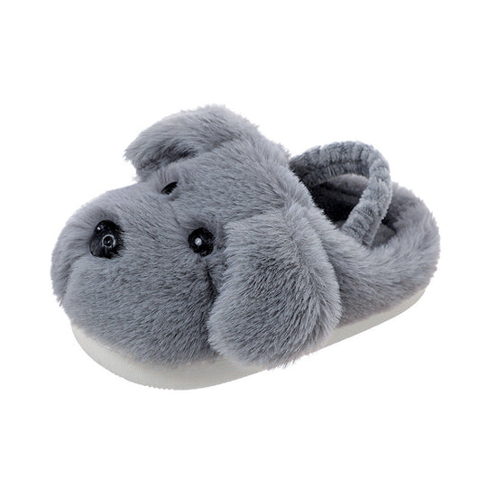 FluffyPup Puppy Slippers – Toddler Plush Non-Slip House Shoes