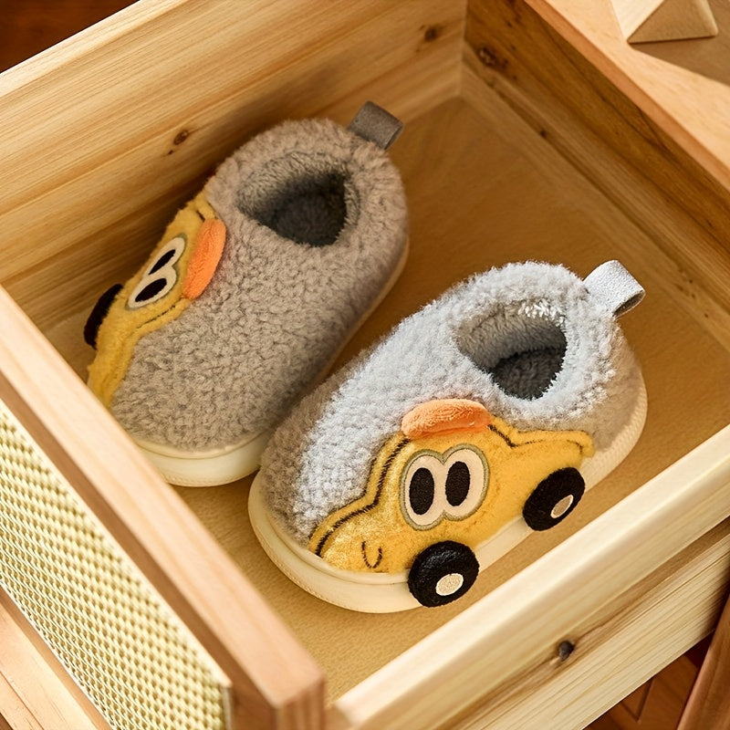 TurboToes Car Slippers – Kids Warm Non-Slip House Shoes
