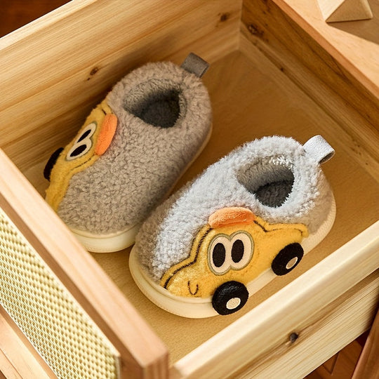 TurboToes Car Slippers – Kids Warm Non-Slip House Shoes