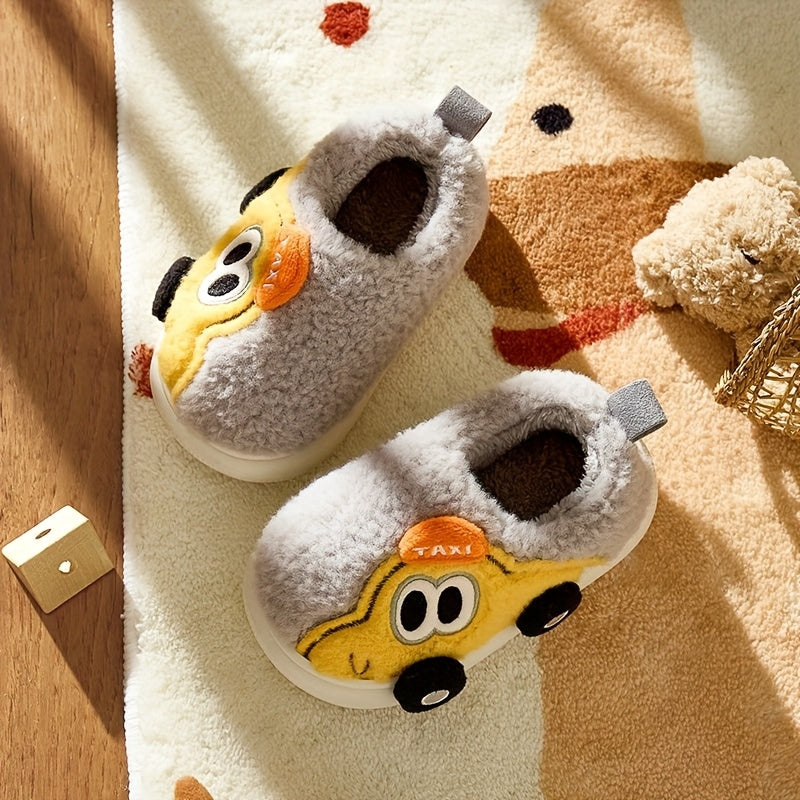 TurboToes Car Slippers – Kids Warm Non-Slip House Shoes