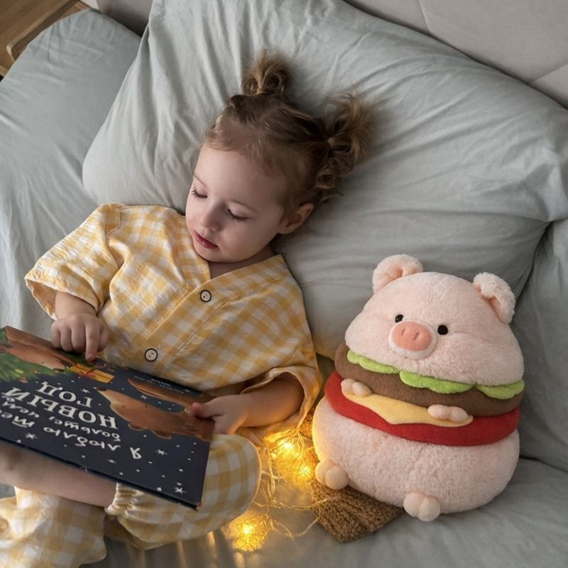 Herina Hamburger Pig Plush Toy — Animal Kids Toy