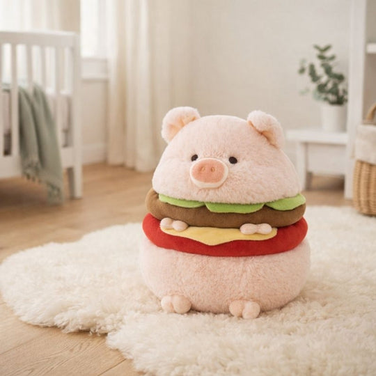 Herina Hamburger Pig Plush Toy — Animal Kids Toy