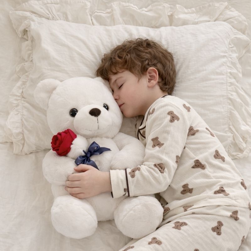 Juliana — White Rose Bear (45cm)