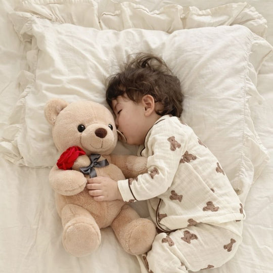 Lavinia — Brown Rose Bear (23cm)