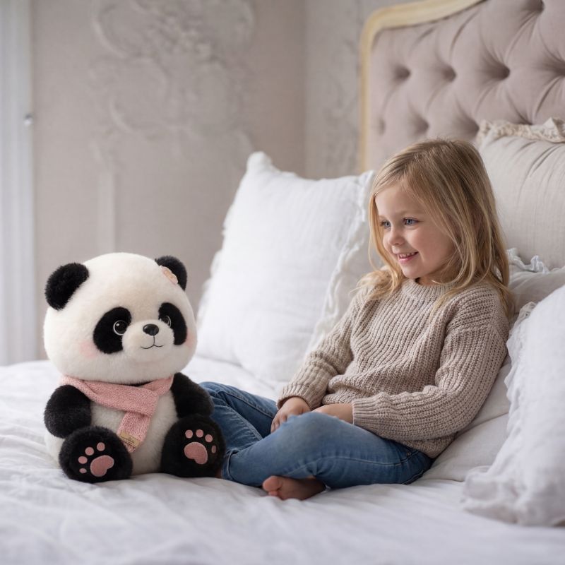 Linnea — Pink Scarf Panda (35cm)