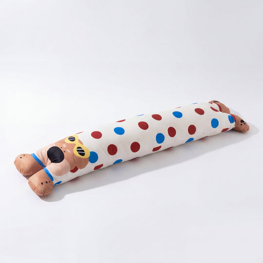 Orin Polka Dog Bolster Plush Toy — Soft Stuffed Animal Kids