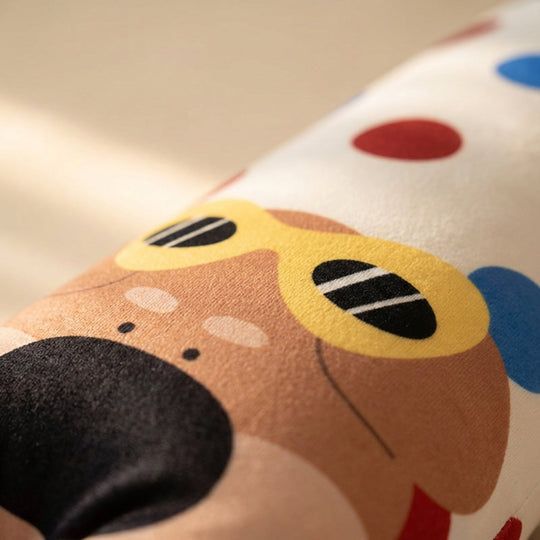 Orin Polka Dog Bolster Plush Toy — Soft Stuffed Animal Kids